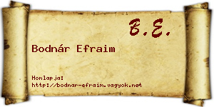 Bodnár Efraim névjegykártya
